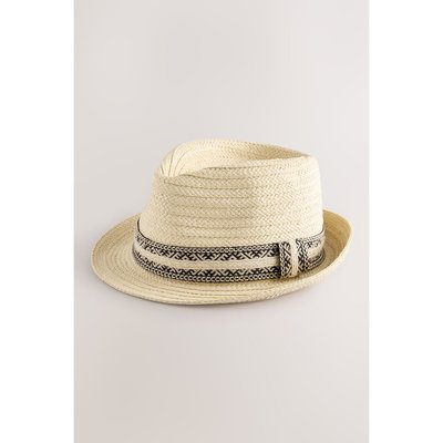 Chapeau mou en paille à bande ikat NEXT