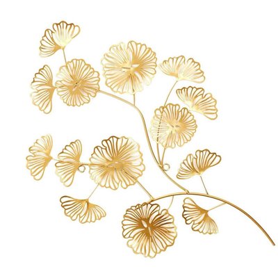 Décoration murale en métal Fleurs dorées 52 cm CMP