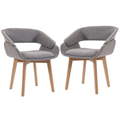 Chaise de salle à manger Tissu aspect lin HOMCOM