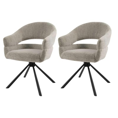 Fauteuil de table pivotant à dos ouvert (lot de 2) IENA PIER IMPORT