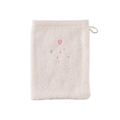 Gant de toilette coton bio BIENVENUE CARRE BLANC