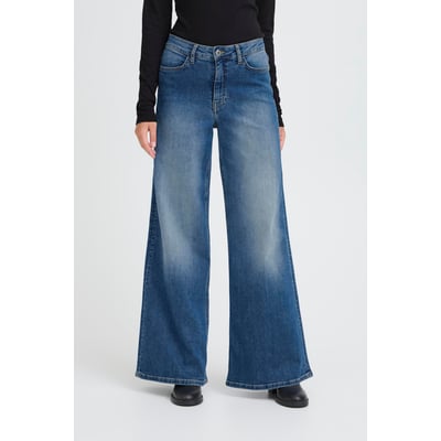 Jeans taille haute, jambes larges ICHI
