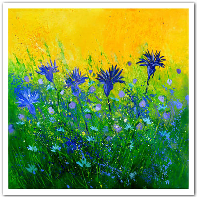 Affiche  bouquet de  bleues HEXOA