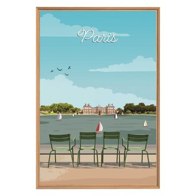Tableau Mural Illustration Jardin Luxembourg Paris CONTEMPORAIN URBAIN CEANOTHE