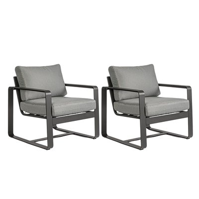 Fauteuil de jardin en aluminium et tissu (lot de 2) - ETRETAT HELLIN, DEPUIS 1862