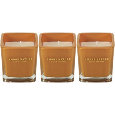 Bougie parfumée carrée Nude 7 cm (Lot de 3) Moutarde CMP