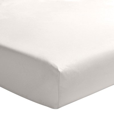 Drap housse uni en percale de coton, Made in France, ALBÂTRE A DEMAIN