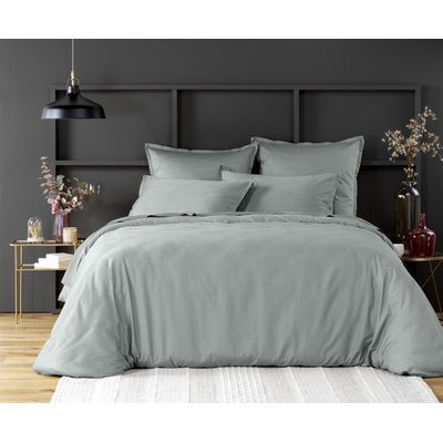 Housse de couette satin de coton lavé unie BATON ROUGE