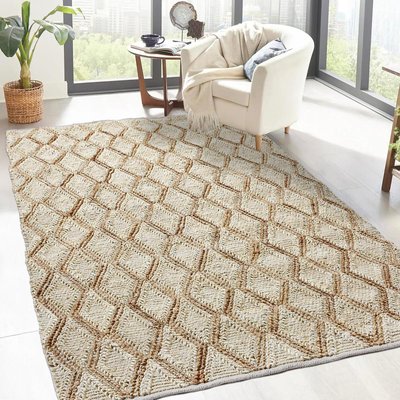 Tapis jute fait à la main motif faux uni JUTICA UN AMOUR DE TAPIS