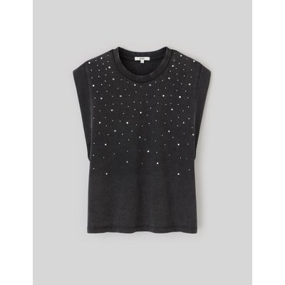 T-shirt sans manches à strass BZB