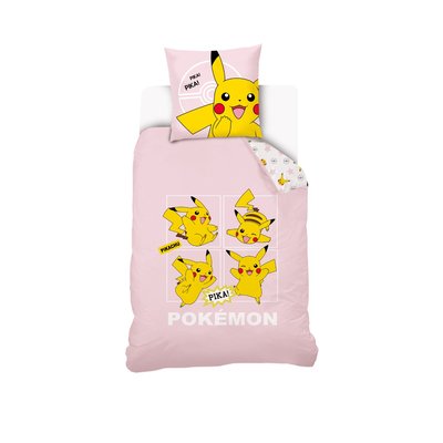 Parure de lit coton, quatuor Pikachu Pokémon POKEMON
