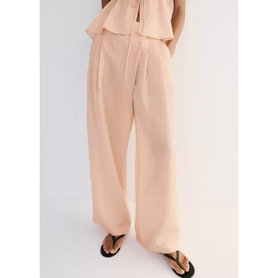 Pantalon Lyocell rayures MANGO