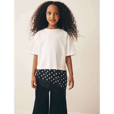 T-shirt asymétrique en dentelle NEXT