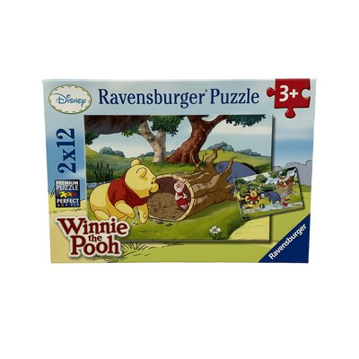 Puzzle 2x12 pièces Belle journée avec Winnie l'Ourson Disney - Bon état RAVENSBURGER