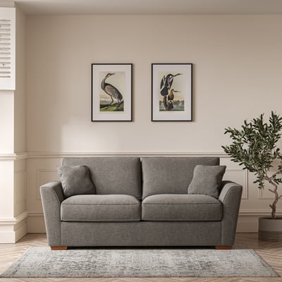 Florence Soft Brushed 3 Seater Sofa with Dark Wood Legs ÉDITÉ