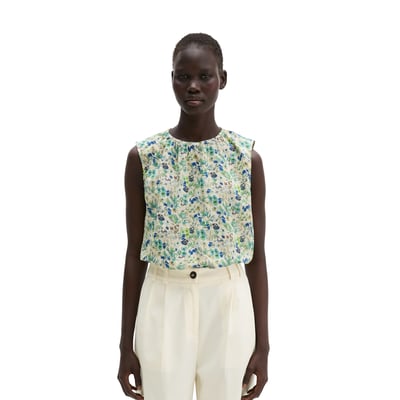 Top chemisier à motifs cropped en voile de coton léger MARC O'POLO