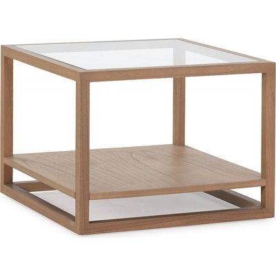 Table d'appoint en cèdre et verre RECOLLECTION