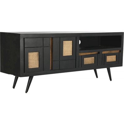 Meuble TV en rotin et bois, design élégant RECOLLECTION