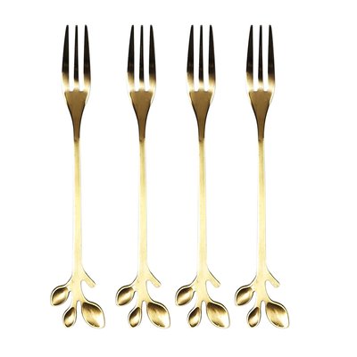 Lot de 4 fourchettes à dessert Feuille THE HOME DECO FACTORY