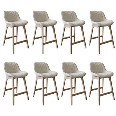 Lot de chaises de bar en chêne et tissu velours côtelé H65cm NORDEN MOB IN