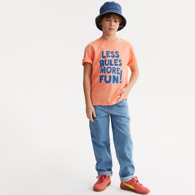 T-shirt met ronde hals en tekst LA REDOUTE COLLECTIONS