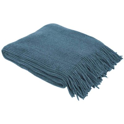 Plaid chenille en polyester avec franges 120 x 150 cm CMP
