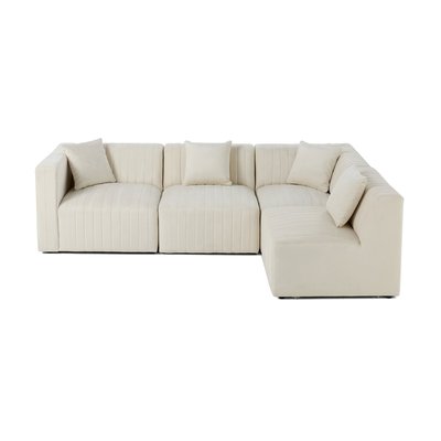 Canapé d'Angle droit en Velours 5 places - NOVA LISA DESIGN