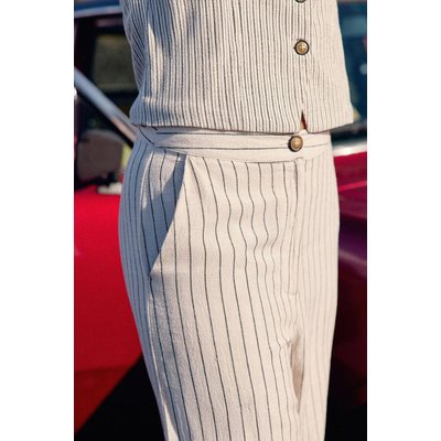 Pantalon droit imprimé rayures PAULINE LA PETITE ETOILE