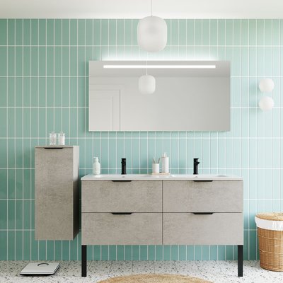 Meuble salle de bain double vasque 4 tiroirs - SOHO HOMIFAB