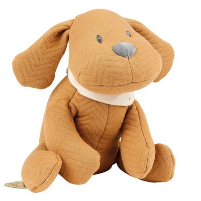 Peluche 28 cm Charlie le chien Jacquard caramel NATTOU