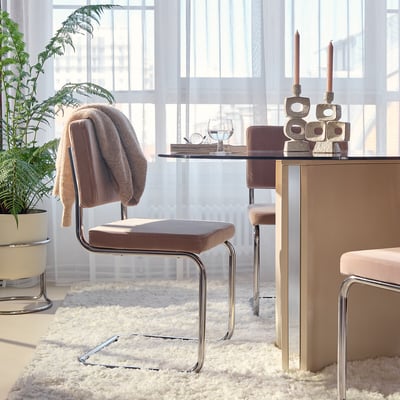 Lote de 2 sillas cantilever de terciopelo, Sarva LA REDOUTE INTERIEURS