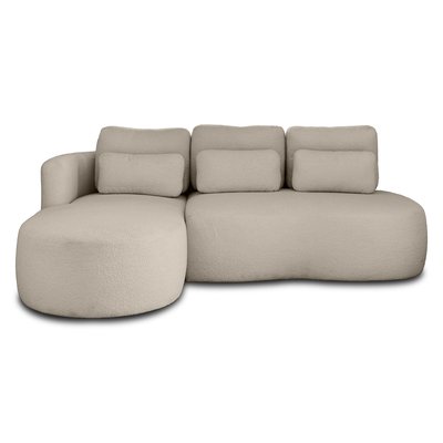 Canapé d'Angle Convertible en Tissu bouclette 4 places - MAHINA LISA DESIGN