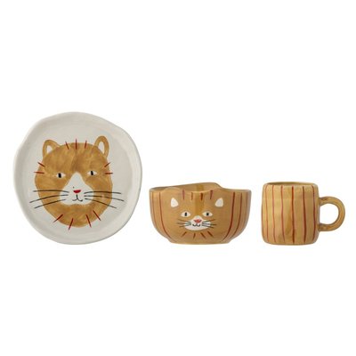 Set de vaisselle grès chat  Kittie set de 3 BLOOMINGVILLE