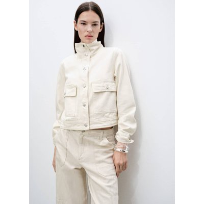 Veste en coton col montant poches MANGO