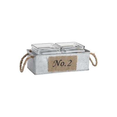 Jardinière en zinc avec pots en verre 24 cm AUBRY GASPARD