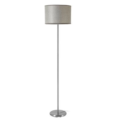 Chrome Effect Classic Style Floor Lamp with Waffle Textured Shade SO'HOME