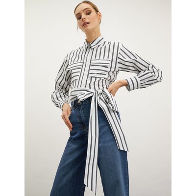 Chemise cropped à rayures avec ceinture MOTIVI