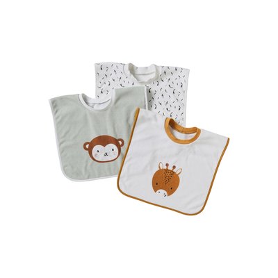 Lot de 3 bavoirs animaux à enfiler VERTBAUDET