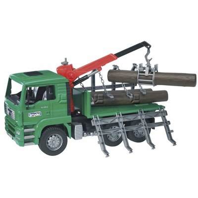 Camion man porte troncs avec grue et 3 troncs BRUDER