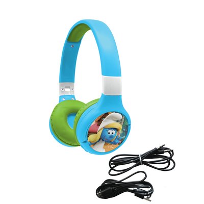 Casque Schtroumpfs sans fil rechargeable lumineux avec oreilles de chat LEXIBOOK