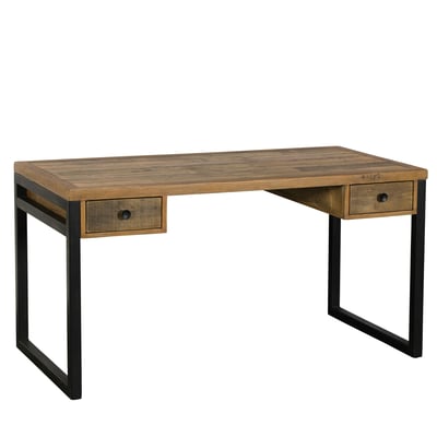 Bureau bois recyclé métal 2 tiroirs BRISBANE PIER IMPORT