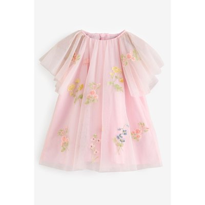 Robe brodée à manches ange en mesh NEXT