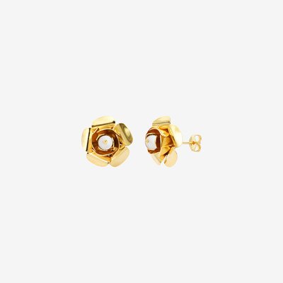 Boucles d'oreilles frida nacre blanche CAROLINE NAJMAN