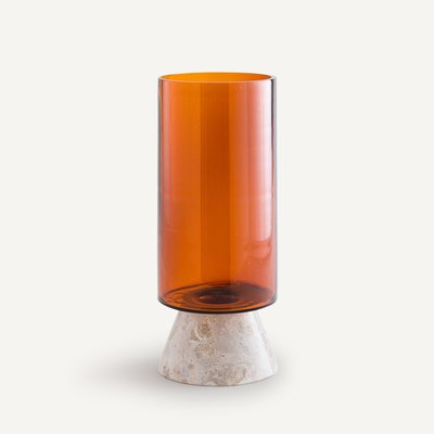 Vase Trapani aus Bernsteinglas und Marmor AM.PM