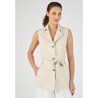 Veste-saharienne mélange lin sans manches DAMART