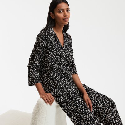 Pyjama met lange mouwen en bloemenprint,  jerseykatoen LA REDOUTE COLLECTIONS