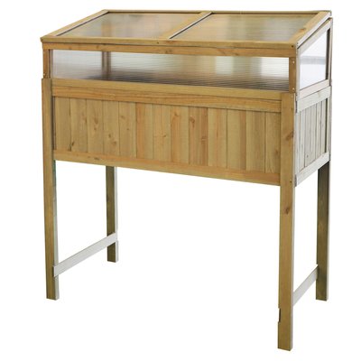 Carré potager avec serre sur pied en bois 120x54x120cm WADIGA
