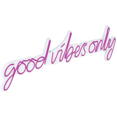 Décoration murale lumineuse Néon Good vibes rose HANAH HOME