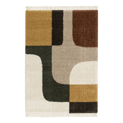 Tapis intérieur shaggy motif géométrique multicolore avec franges WILL SWEEEK