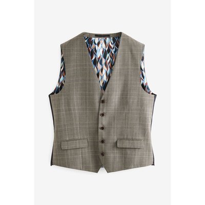 Gilet de costume à carreaux en tissu britannique NEXT
